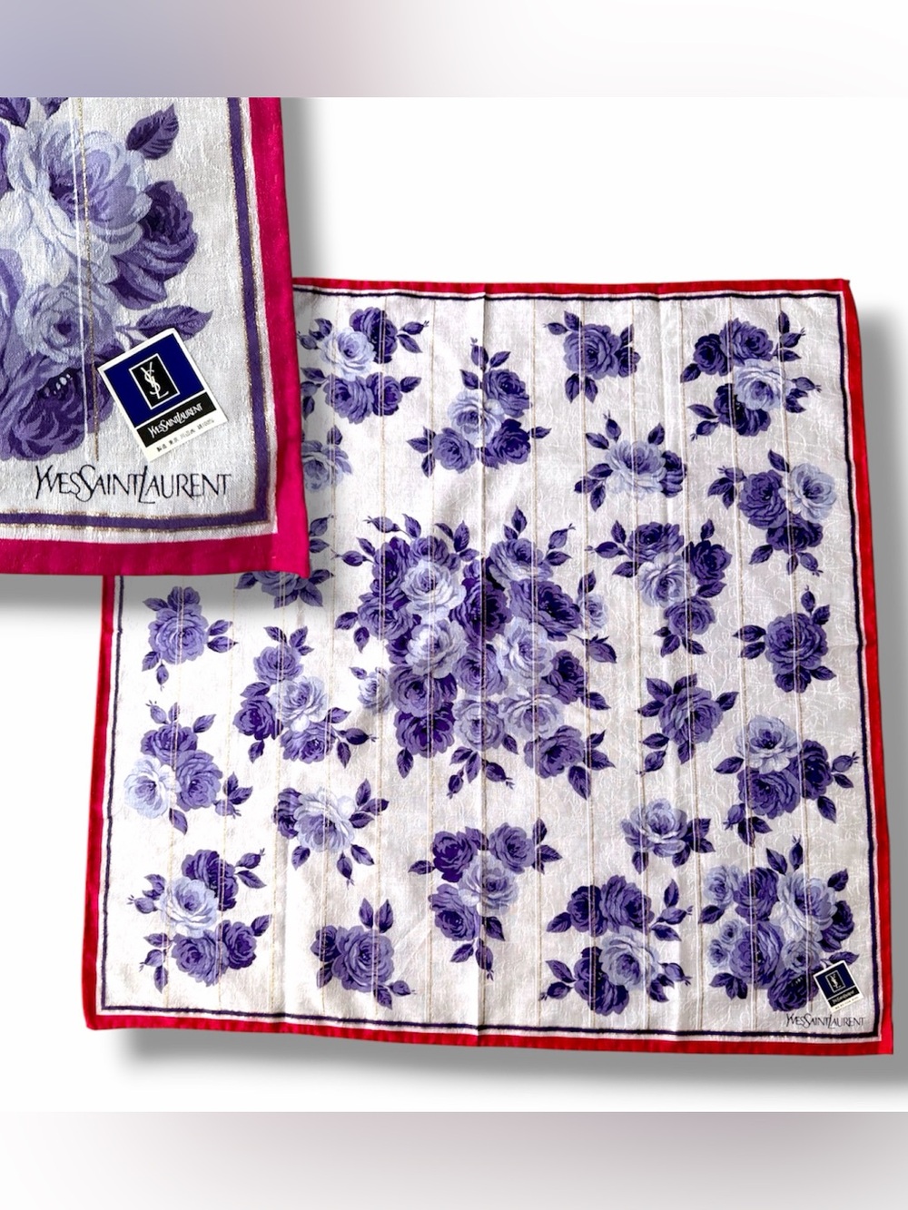 Yves Saint Laurent YSL Scarf Cottagecore Silk Cotton Blend Bandana Bag Accesory
